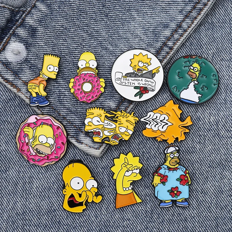 Funy Homer Bart Lisa Enamel pins Custom Funny Brooches Bag Clothes Lapel Pin Cartoon Comics Badge Fun TV series Jewelry Gift
Funy Homer Bart Lisa Enamel pins Custom Funny Brooches Bag Clothes Lapel Pin Cartoon Comics Badge Fun TV series Jewelry Gift
