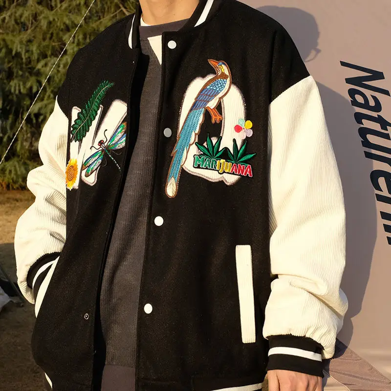 Spring and Autumn Embroidered Baseball Jacket Men's 2021 Fashion Loose Stitched Jacket Casual Wild Couple Thin Jacket
Spring and Autumn Embroidered Baseball Jacket Men's 2021 Fashion Loose Stitched Jacket Casual Wild Couple Thin Jacket