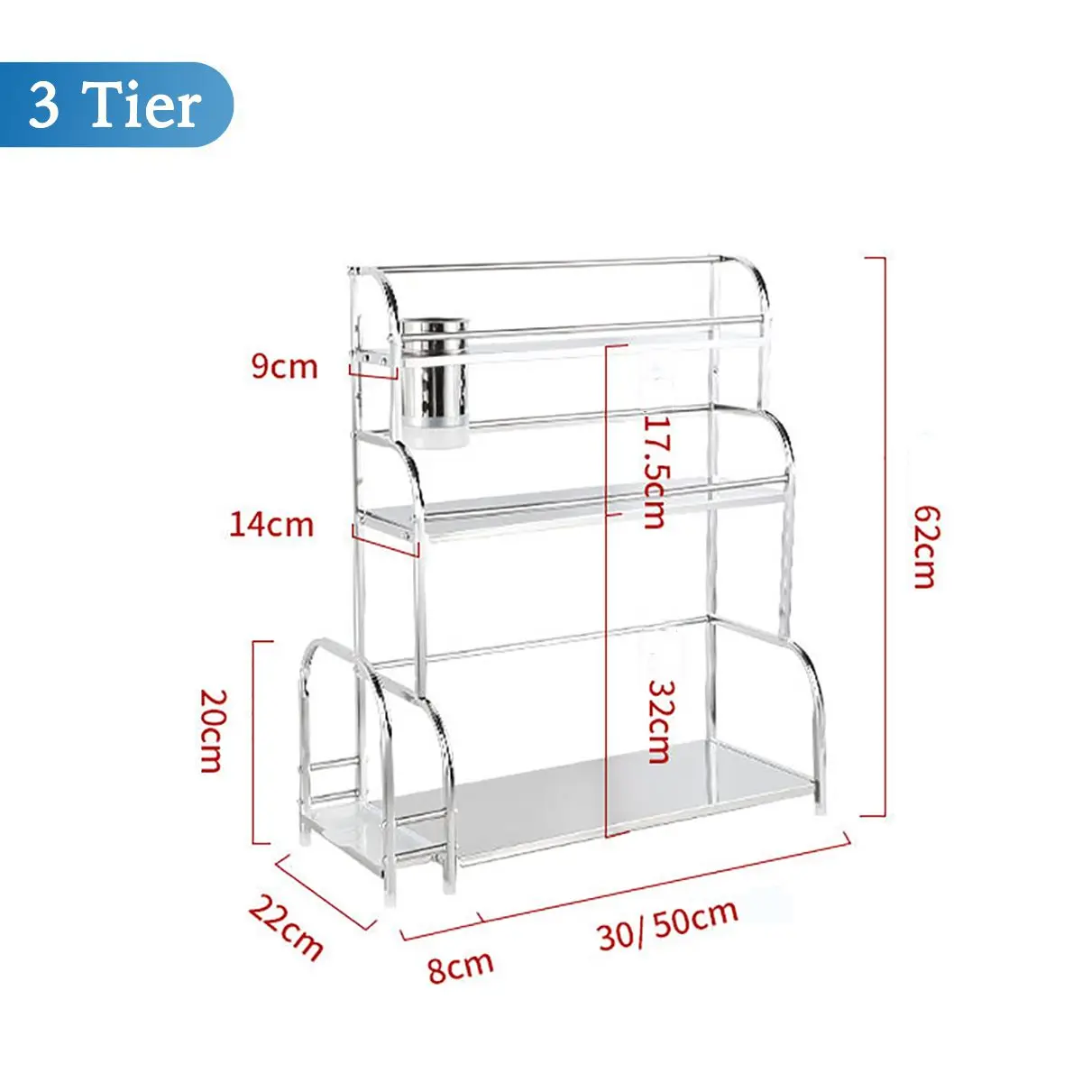 3 Tiers Dish Drainer Stainless Kitchen Dish Rack Storage Shelf Chopsticks Rack Utensil Holder Kitchen Storage Shelf Spice Rack
3 Tiers Dish Drainer Stainless Kitchen Dish Rack Storage Shelf Chopsticks Rack Utensil Holder Kitchen Storage Shelf Spice Rack