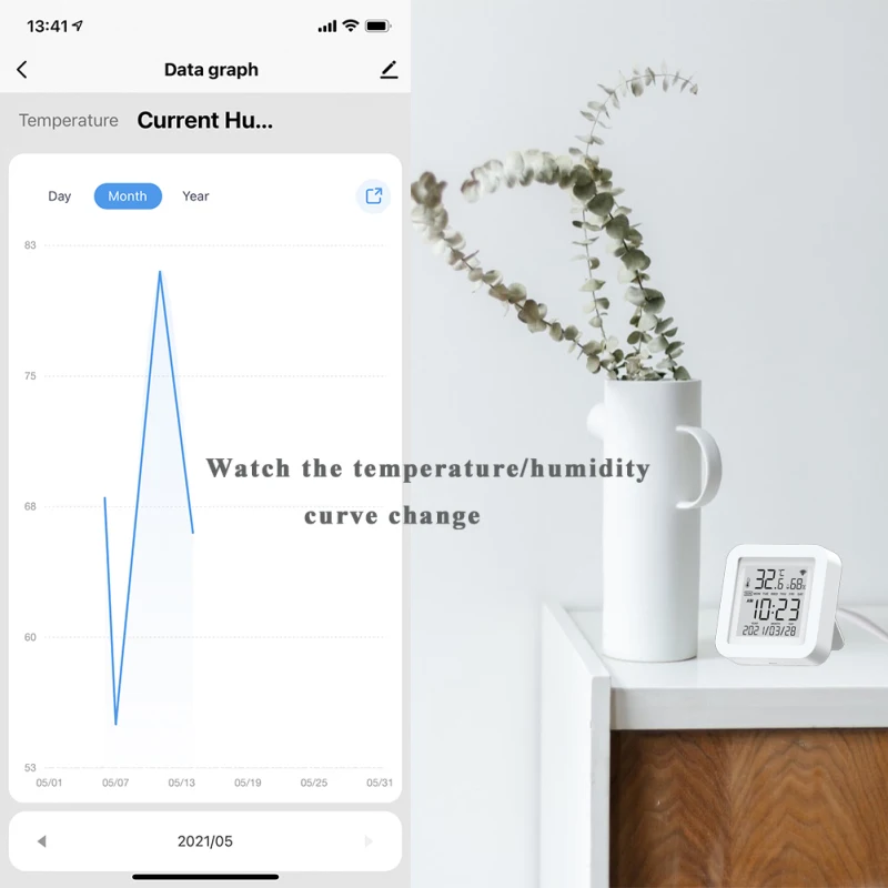 WiFi Smart Sensor Temperature Humidity Detector Indoor Hygrometer Thermometer With LCD Display Works With Alexa Google Home
WiFi Smart Sensor Temperature Humidity Detector Indoor Hygrometer Thermometer With LCD Display Works With Alexa Google Home