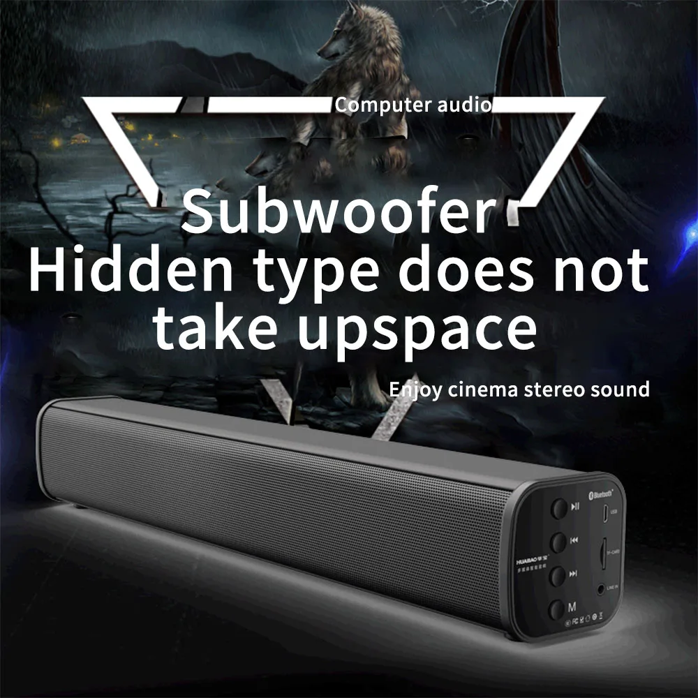 TV Sound RCA USB Opt AUX Connection Bar Wired and Wireless Bluetooth Home Surround SoundBar for PC Theater TV Speaker
TV Sound RCA USB Opt AUX Connection Bar Wired and Wireless Bluetooth Home Surround SoundBar for PC Theater TV Speaker