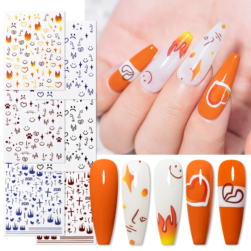 3d Nails Adhesive Sticker Nail Art Smiling Heart Decal Stickers Cute Cartoon Face Pattern Stickers For Manicure Design Foil
3d Nails Adhesive Sticker Nail Art Smiling Heart Decal Stickers Cute Cartoon Face Pattern Stickers For Manicure Design Foil