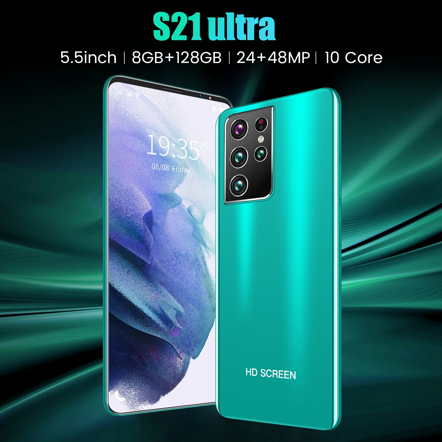 Глобальная версия S21 ультра 5 дюймовый смартфон 8 ГБ 128 4800 мА/ч 10 ядерный телефон на