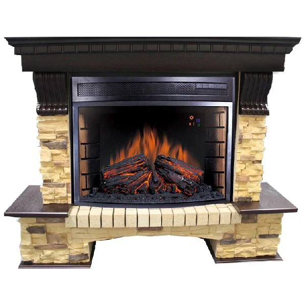 Каминокомплект Royal Flame Pierre Luxe c очагом Panoramic 28 сланец темный дуб (64910200) | Бытовая