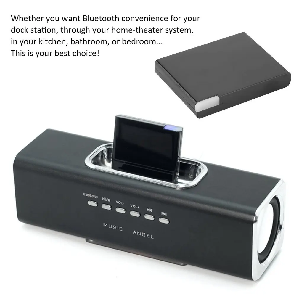 Black & White v2.0 A2DP Music Receiver Adapter For iPod For iPhone 30 Pin Dock Docking Station Speaker with 1 LED
Black & White v2.0 A2DP Music Receiver Adapter For iPod For iPhone 30 Pin Dock Docking Station Speaker with 1 LED