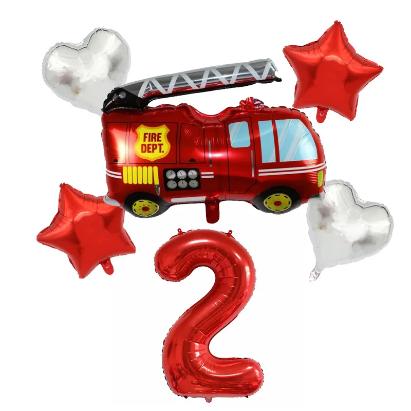 6 шт. Пожарный Сэм воздушные шары из фольги в виде цифр праздвечерние чные