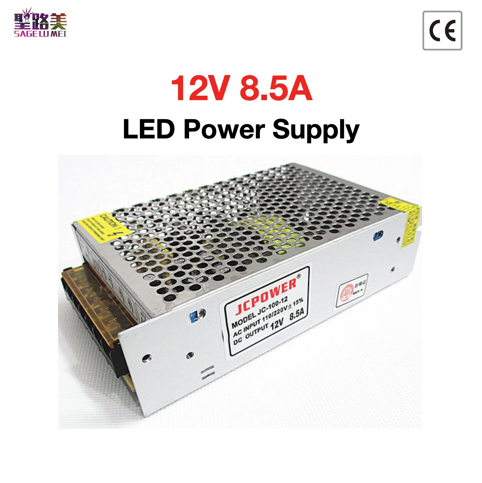 12V 8.5A Power Supply Lighting Transformer Output DC 12V 8.5A 100W Switch for DC 12V LED Strip
12V 8.5A Power Supply Lighting Transformer Output DC 12V 8.5A 100W Switch for DC 12V LED Strip