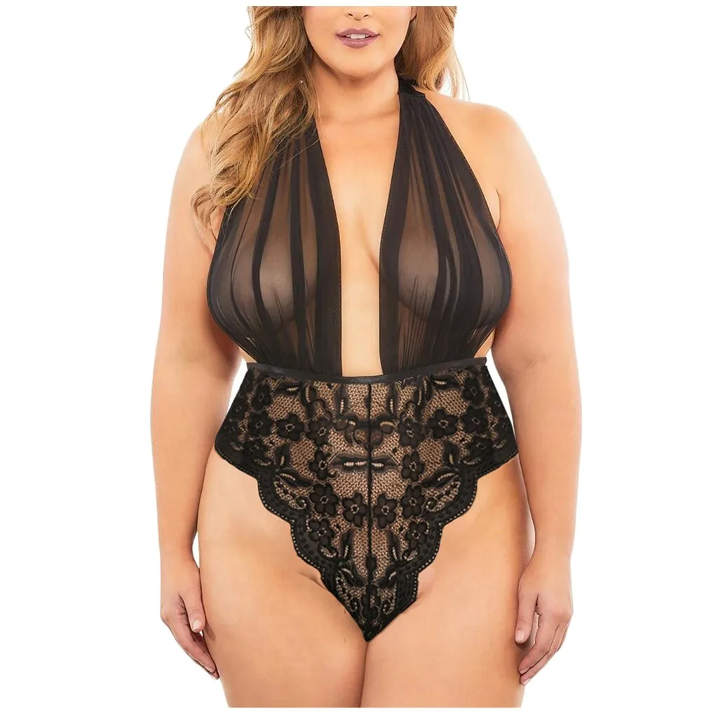 Backless Lace Teddies Plus Size Deep V-Neck Women Sexy Lingerie Porno Lenceria Sensual Mujer Sexy Underwear See Through Body Hot
Backless Lace Teddies Plus Size Deep V-Neck Women Sexy Lingerie Porno Lenceria Sensual Mujer Sexy Underwear See Through Body Hot