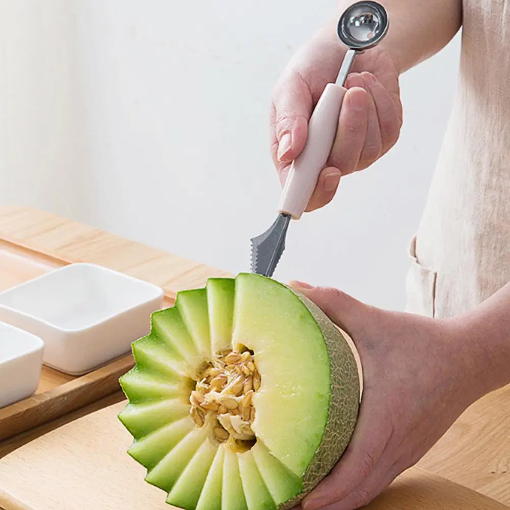 Kitchen Accessories 2 in1 Dual-head Stainless Steel Carving Knife Fruit Watermelon Ice Cream Baller Scoop Stacks Spoon Home Tool
Kitchen Accessories 2 in1 Dual-head Stainless Steel Carving Knife Fruit Watermelon Ice Cream Baller Scoop Stacks Spoon Home Tool
