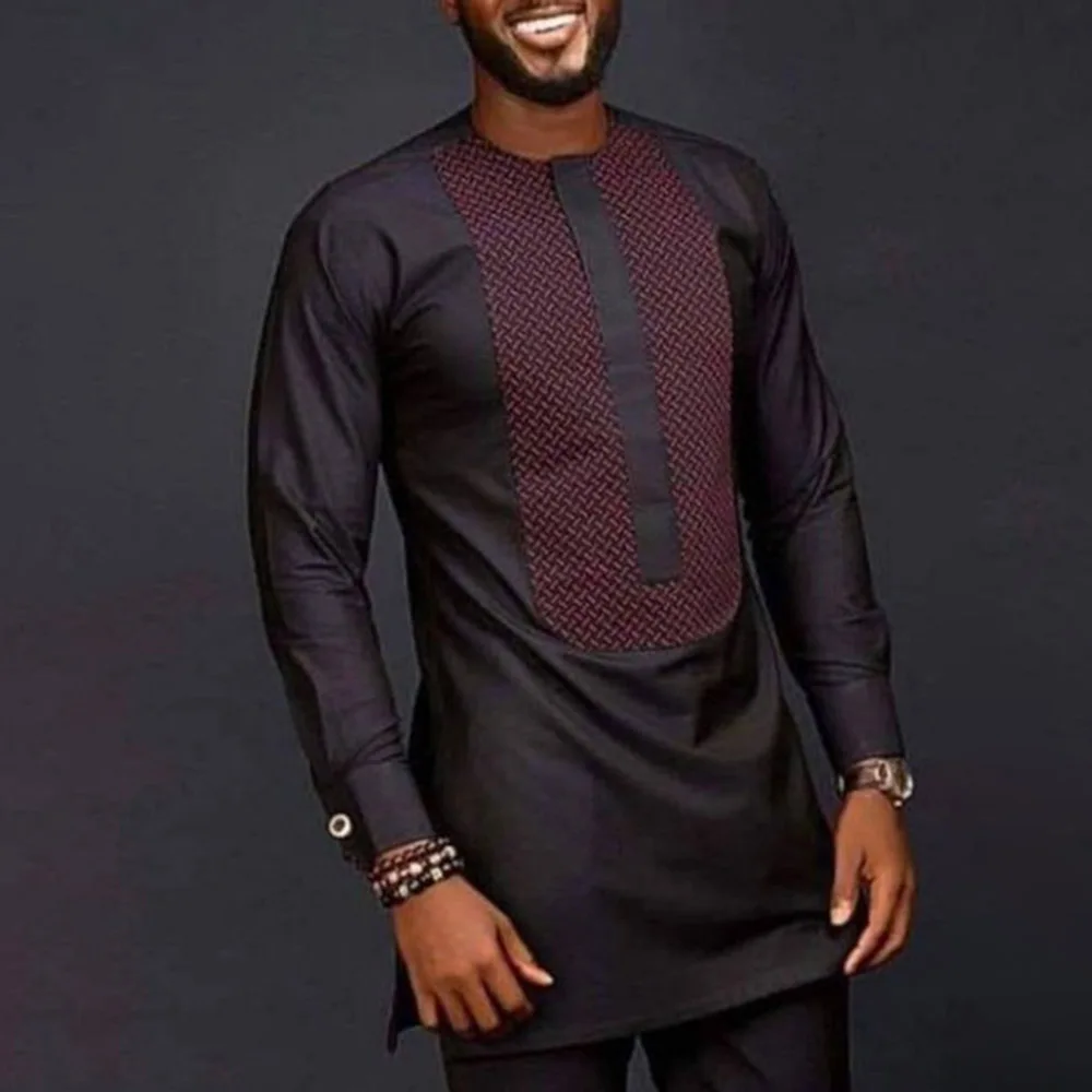 Muslim Men's Fashion Loose Dashiki Tops Stitching Printed African Mid-length Mens Casual Black T-shirt 2021 Fashion Men Clothing
Muslim Men's Fashion Loose Dashiki Tops Stitching Printed African Mid-length Mens Casual Black T-shirt 2021 Fashion Men Clothing