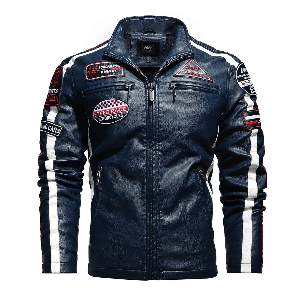 Autumn Winter New Men Motorcycle Leather Locomotive Coat Fashion Jackets Casual Homme Coats Jackets PU Zip Plus Fleece M-3XL 
Autumn Winter New Men Motorcycle Leather Locomotive Coat Fashion Jackets Casual Homme Coats Jackets PU Zip Plus Fleece M-3XL