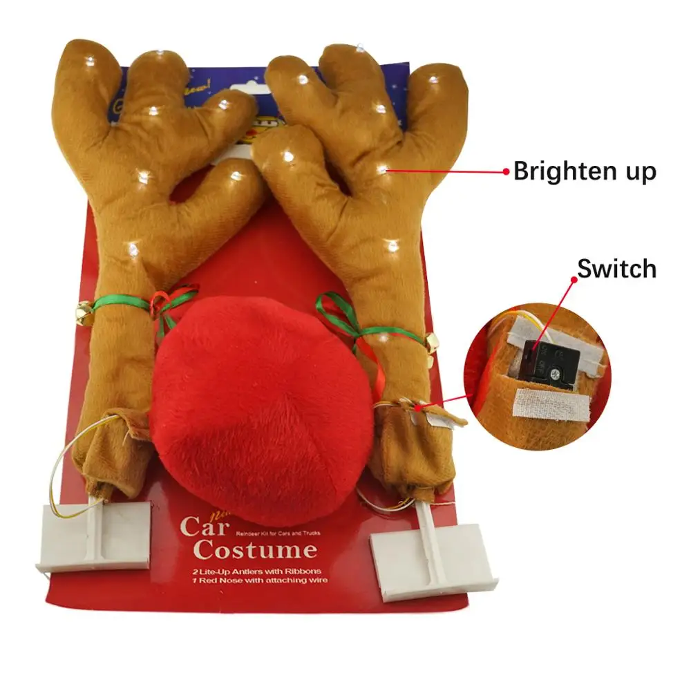 Auto LED Light Antlers Red Nose Rudolph Reindeer Car Decor Truck Costume Christmas Decoration
Auto LED Light Antlers Red Nose Rudolph Reindeer Car Decor Truck Costume Christmas Decoration