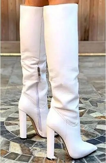 Dipsloot New Woman White leather Pointed Toe Tube Boots Female Slim Square Heels Zipper Side Knee High Long Boots Shoes
Dipsloot New Woman White leather Pointed Toe Tube Boots Female Slim Square Heels Zipper Side Knee High Long Boots Shoes