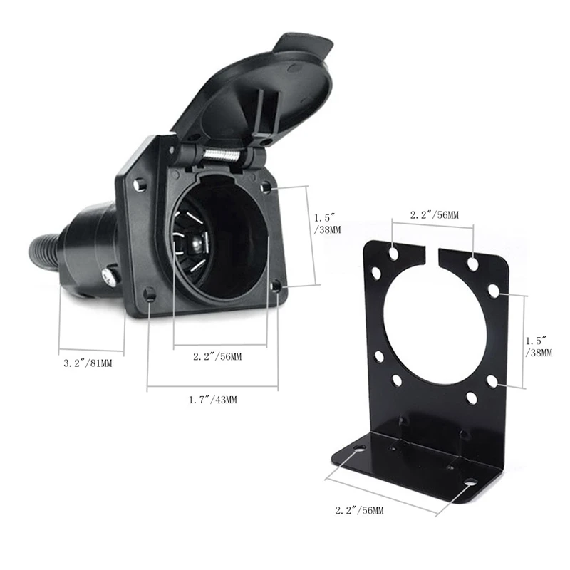 12V 4-Way Flat to 7 Way Round RV Blade Wiring Adapter Trailer Hitch Plug with Bracket Trailer Adapter Tool
12V 4-Way Flat to 7 Way Round RV Blade Wiring Adapter Trailer Hitch Plug with Bracket Trailer Adapter Tool