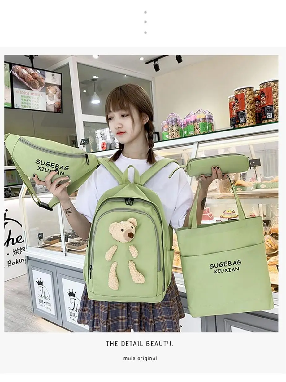 4 Pcs Sets Canvas Schoolbags For Teenage Girls Children Shoulder Bags New Trend Female Fashion Women Backpack
4 Pcs Sets Canvas Schoolbags For Teenage Girls Children Shoulder Bags New Trend Female Fashion Women Backpack