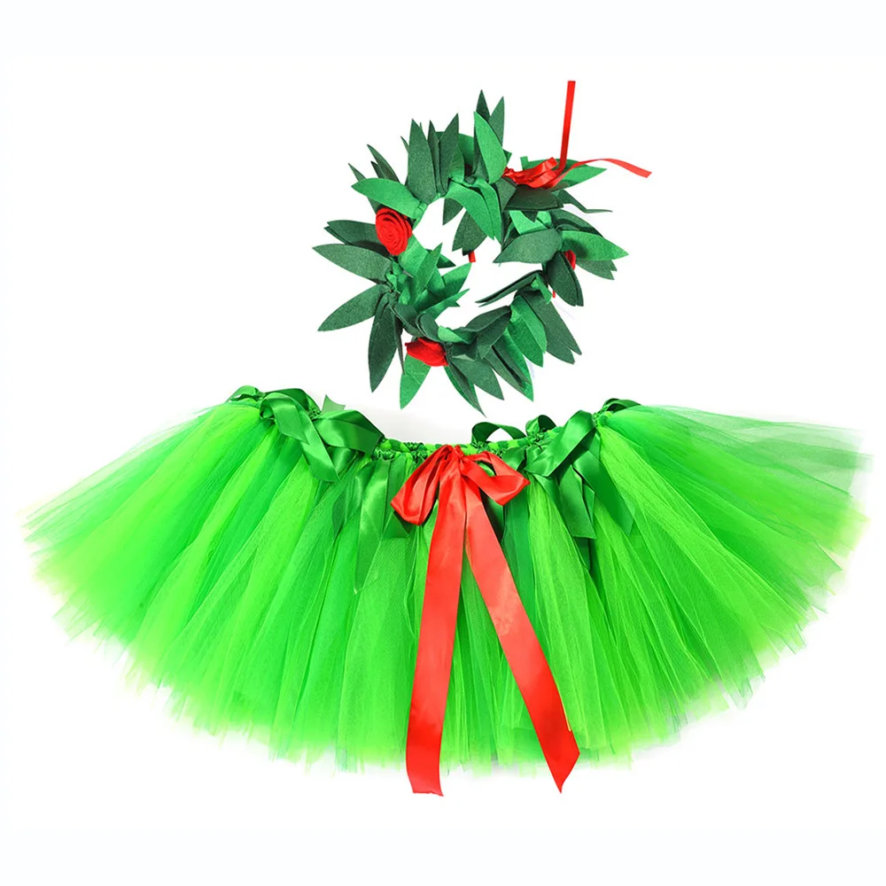 Baby Girls Kids Christmas Tutu Ballet Skirts Fancy Hawaiian Hula Dance Costume Green Ribbon Leaves Tulle Skirt with Straw Hat
Baby Girls Kids Christmas Tutu Ballet Skirts Fancy Hawaiian Hula Dance Costume Green Ribbon Leaves Tulle Skirt with Straw Hat