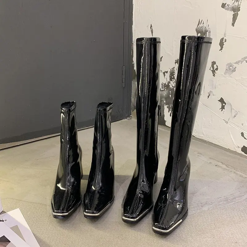 Женские высокие сапоги до колена, черные сапоги с металлической молнией на осень и зиму, 2020
Женские высокие сапоги до колена, черные сапоги с металлической молнией на осень и зиму, 2020