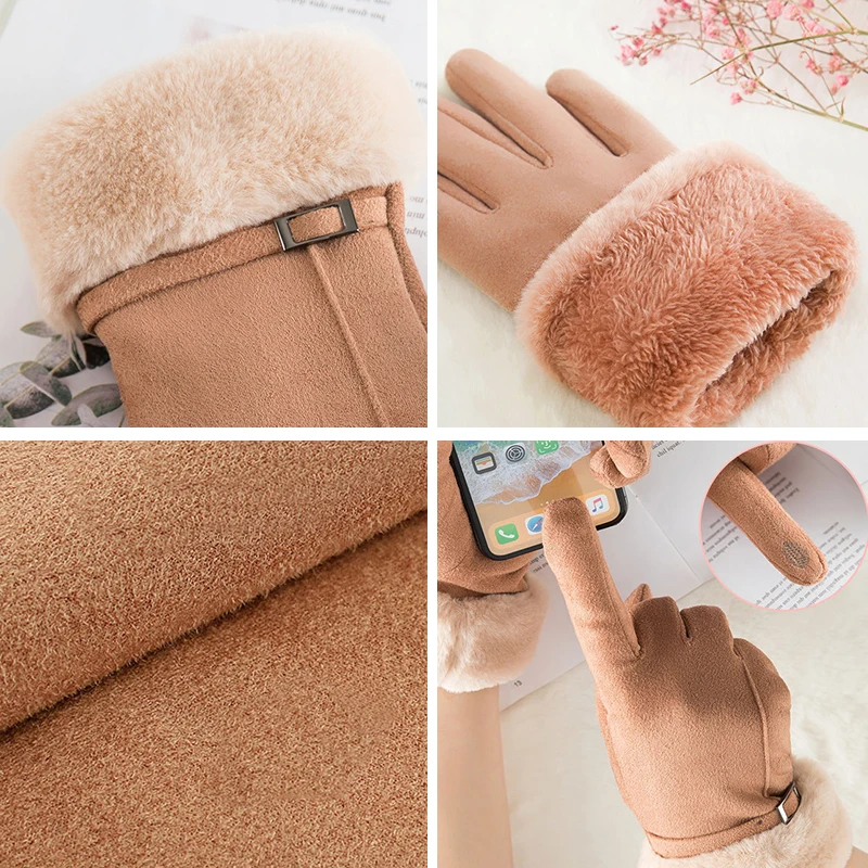 Fashion Winter Female Warm Cute Mittens Double Thick Plush Wrist Women Touch Screen Driving Gloves
Fashion Winter Female Warm Cute Mittens Double Thick Plush Wrist Women Touch Screen Driving Gloves