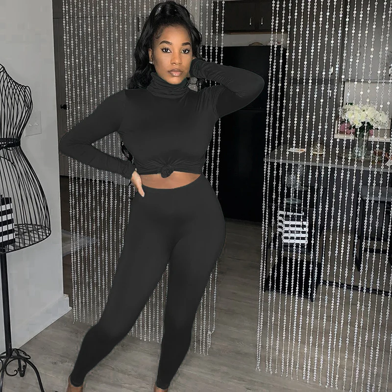 Zoctuo Long Sleeve 2 Pieces Set Autumn Winter Turtleneck Solid Women'S Set Outfits Skinny Stretchy Tshirt Top Leggings Tracksuit 
Zoctuo Long Sleeve 2 Pieces Set Autumn Winter Turtleneck Solid Women'S Set Outfits Skinny Stretchy Tshirt Top Leggings Tracksuit