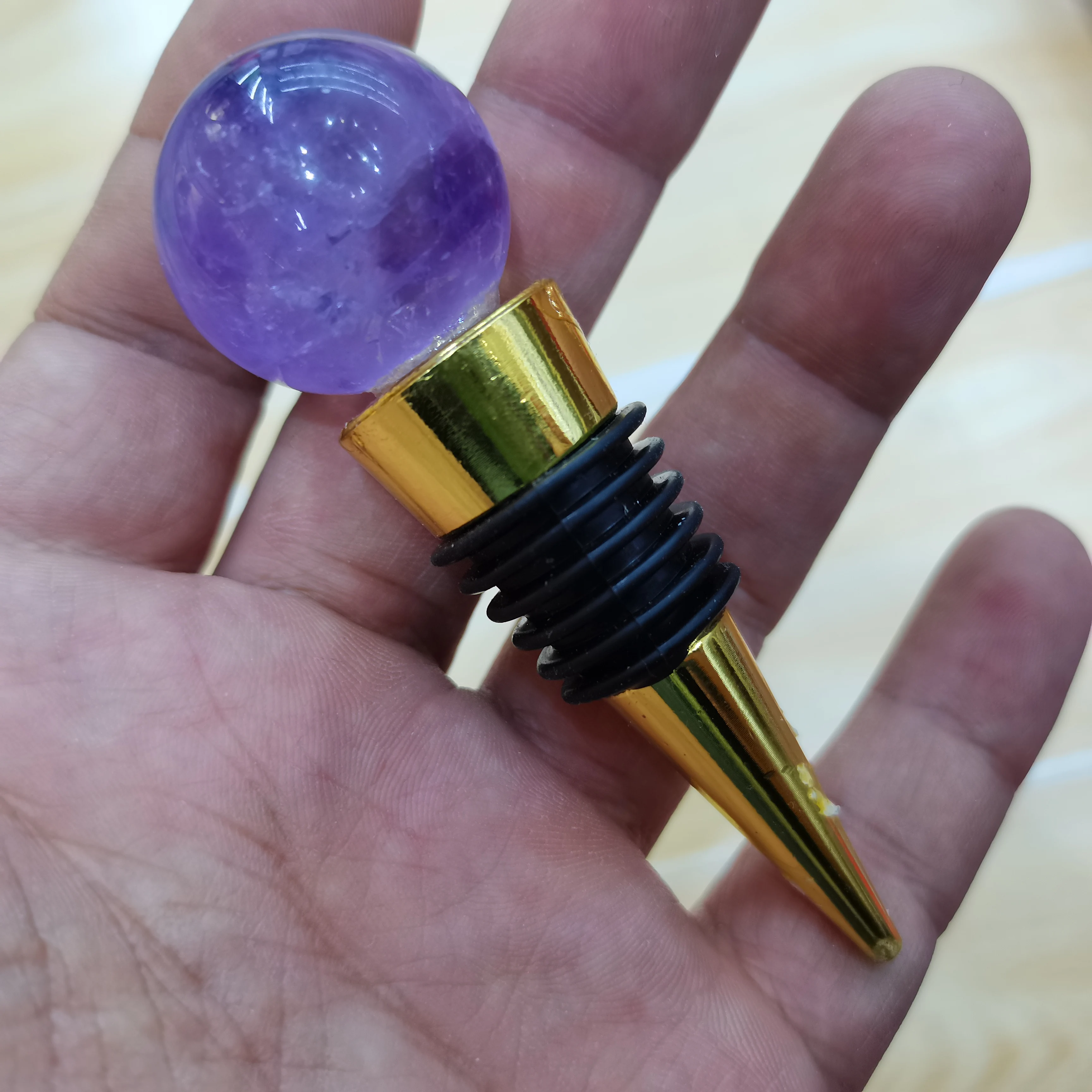 Natural Amethyst ball White crystal ball Pink crystal ball Connectors Irregular red Wine Stopper
Natural Amethyst ball White crystal ball Pink crystal ball Connectors Irregular red Wine Stopper