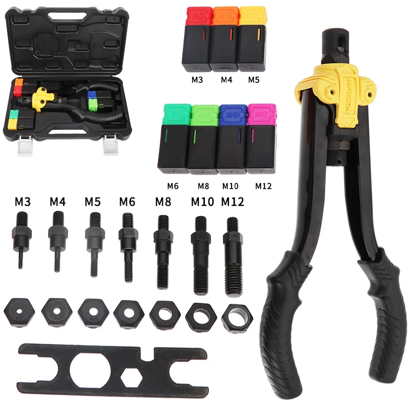 Hand Rivet Nut Gun Manual Riveters Nut Gun Set Insert Threaded Mandrels Riveting Rivnut Tool M3 M4 M5 M6 M8 M10 M12 Nuts Toolbox
Hand Rivet Nut Gun Manual Riveters Nut Gun Set Insert Threaded Mandrels Riveting Rivnut Tool M3 M4 M5 M6 M8 M10 M12 Nuts Toolbox