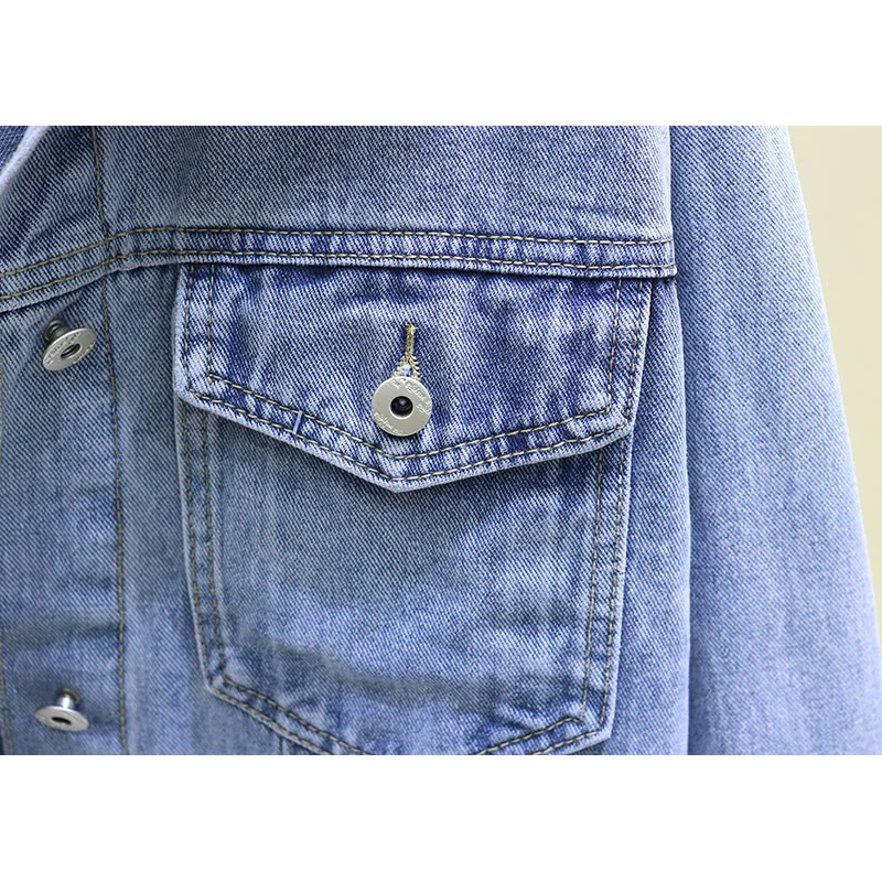 Spring Autumn Women's Casual Washed Vintage Letter Embroidered Blue Denim jacket Kurtki wiosenne damskie Plus size Jeans jacket
Spring Autumn Women's Casual Washed Vintage Letter Embroidered Blue Denim jacket Kurtki wiosenne damskie Plus size Jeans jacket