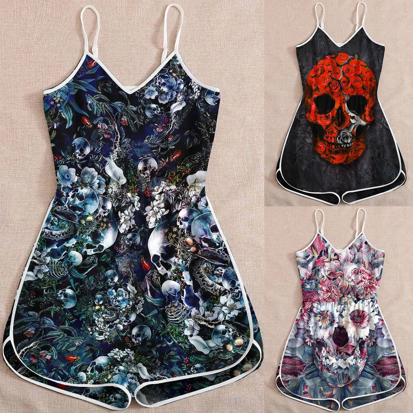 Playsuit Women Casual Streetwear Rompers 2021 Sports Workout Short Halloween Pumpkin Skull Homewear Pajamas Jumpsuit tuinbroek
Playsuit Women Casual Streetwear Rompers 2021 Sports Workout Short Halloween Pumpkin Skull Homewear Pajamas Jumpsuit tuinbroek
