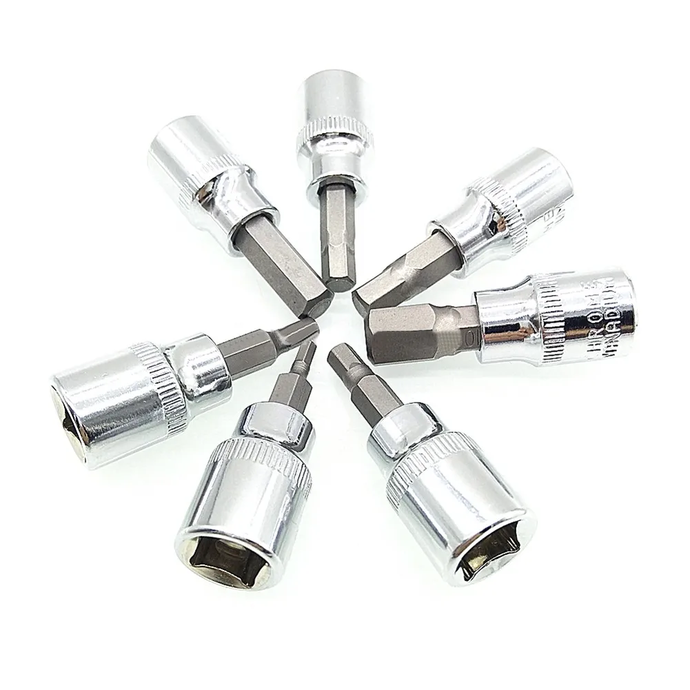 7pc Impact Hex Bit Socket Set H3 H4 H5 H6 H7 H8 H10 Allen Keys Screwdriver Bit Socket Wrench Tools 3/8" Square Drive 47mm Long
7pc Impact Hex Bit Socket Set H3 H4 H5 H6 H7 H8 H10 Allen Keys Screwdriver Bit Socket Wrench Tools 3/8" Square Drive 47mm Long
