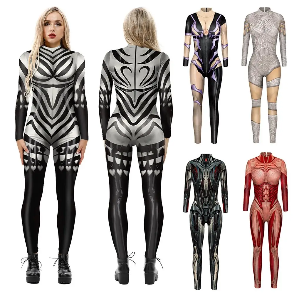 Women Halloween Long Sleeve Digital Print Slim Jumpsuit Bodysuit Cosplay Costume
Women Halloween Long Sleeve Digital Print Slim Jumpsuit Bodysuit Cosplay Costume