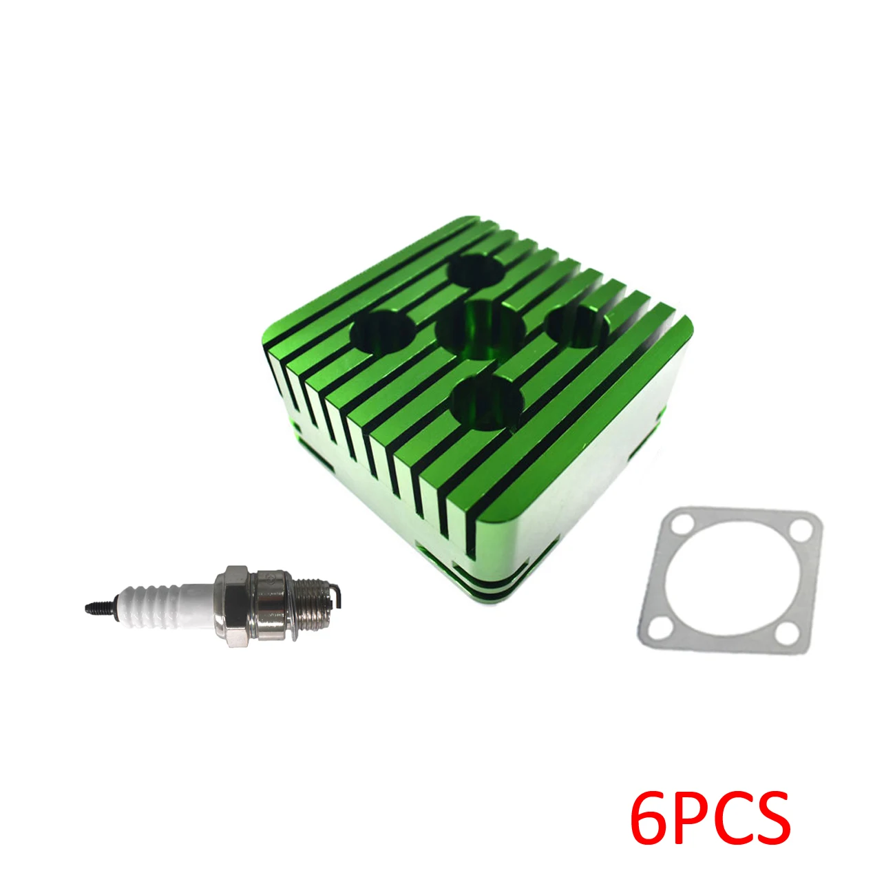 Pouvoir 6x CNC зеленая Квадратная Головка цилиндра для гонок 66cc/80cc двигатель мопед