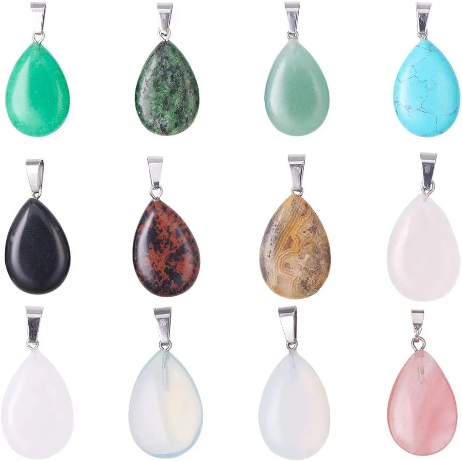 24PCS Teardrop Water Drop Shape Healing Chakra Charm Beads Crystal Quartz Stone Dyded Gemstones Pendants for Necklace 12 Colors
24PCS Teardrop Water Drop Shape Healing Chakra Charm Beads Crystal Quartz Stone Dyded Gemstones Pendants for Necklace 12 Colors