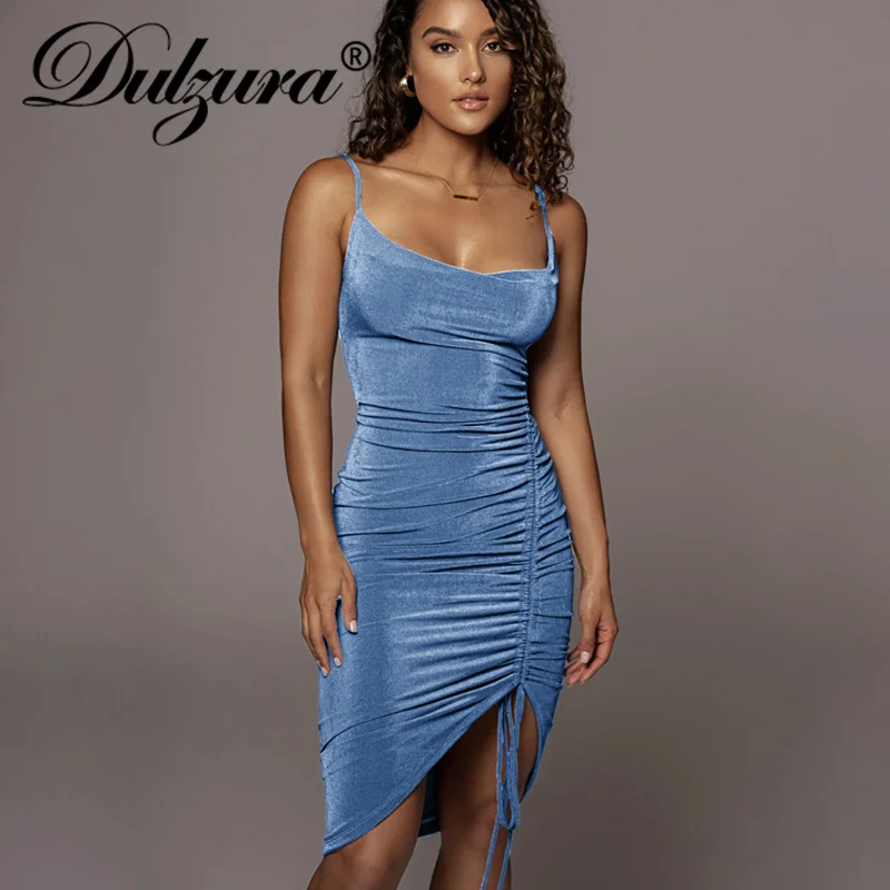 Dulzura Pure Color Strap Midi Dress Drawstring Ruched Bodycon Sexy Streetwear Party Club Elegant 2021 Summer Women Clothes Y2K
Dulzura Pure Color Strap Midi Dress Drawstring Ruched Bodycon Sexy Streetwear Party Club Elegant 2021 Summer Women Clothes Y2K