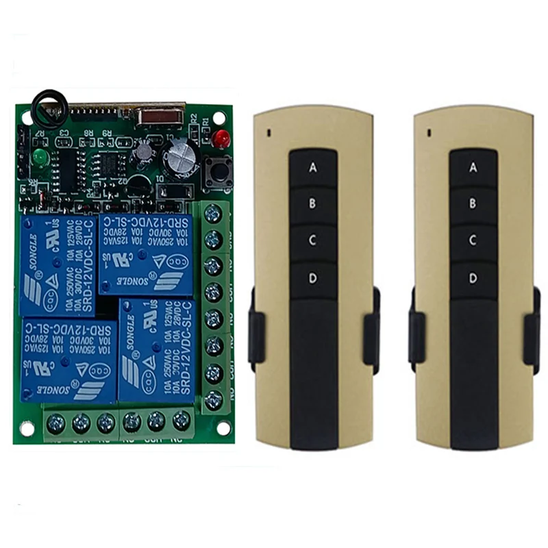 500M 433MHz Remote Control Switch DC 12V 24V 4CH Receiver Module Motor controller Transmitter 4buttons For Light/Fan/Smart Home
500M 433MHz Remote Control Switch DC 12V 24V 4CH Receiver Module Motor controller Transmitter 4buttons For Light/Fan/Smart Home