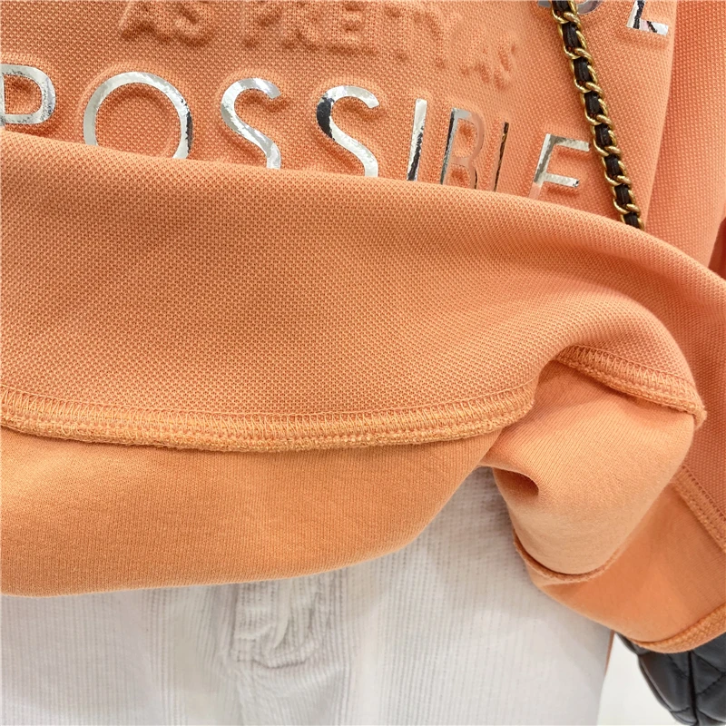 Spring and Autumn Pullover Cotton Three-Dimensional Letters Trendy Sweatshirt Women's Korean Loose Youthful Hoodie Coat
Spring and Autumn Pullover Cotton Three-Dimensional Letters Trendy Sweatshirt Women's Korean Loose Youthful Hoodie Coat