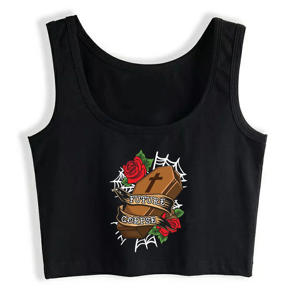 Crop Top Women Funny Future Corpse Coffin Pastel Goth Horror Pun Emo Grunge Y2k Aesthetic Tank Top Female Clothes
Crop Top Women Funny Future Corpse Coffin Pastel Goth Horror Pun Emo Grunge Y2k Aesthetic Tank Top Female Clothes