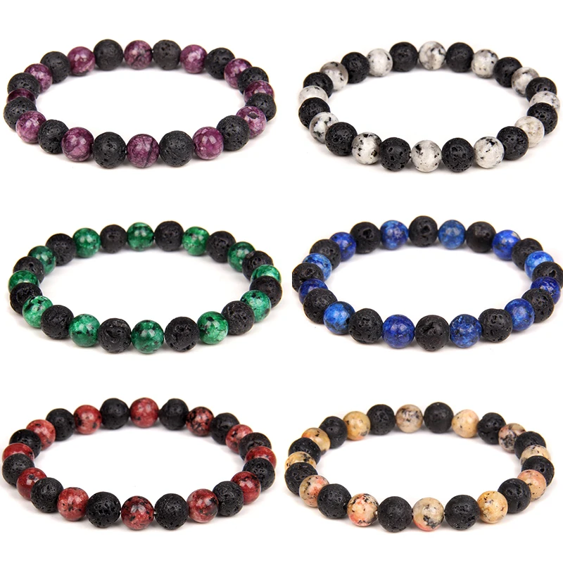 Natural Volcanic Stone Bracelet Black Lava Men Bracelets 8mm Chakra Balance Jade Beads Stretch Bracelet Women Jewelry Gifts
Natural Volcanic Stone Bracelet Black Lava Men Bracelets 8mm Chakra Balance Jade Beads Stretch Bracelet Women Jewelry Gifts