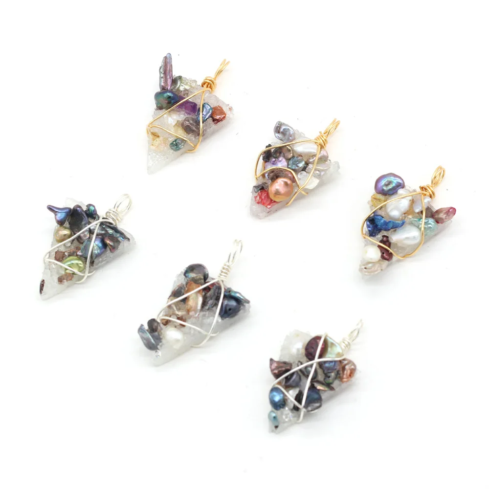 Pendant Natural Semi-precious Stones Winding Gold Wire Irregular Triangle Pearl Random Color For Ms Jewelry Gift
Pendant Natural Semi-precious Stones Winding Gold Wire Irregular Triangle Pearl Random Color For Ms Jewelry Gift