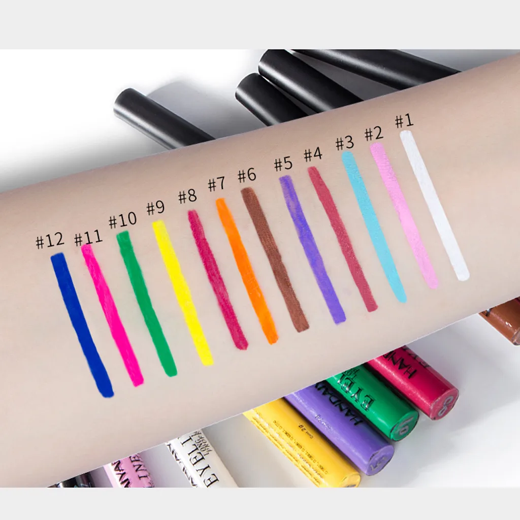 Eyeliner Metallic Shiny Smoky Eyeshadow Waterproof Glitter Liquid Eyeliner 12Pcs eye pencil Liquid eye shadows Colored eyeliner
Eyeliner Metallic Shiny Smoky Eyeshadow Waterproof Glitter Liquid Eyeliner 12Pcs eye pencil Liquid eye shadows Colored eyeliner