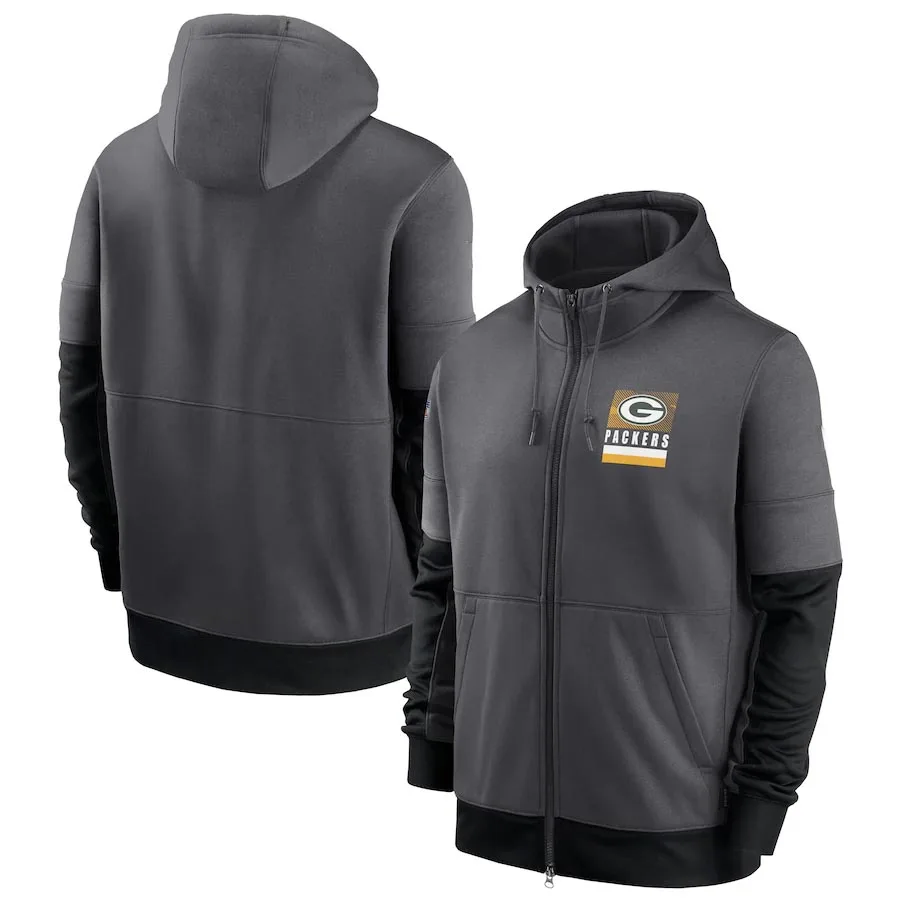 Men's Green Bay Charcoal Sideline Impact Lockup Performance Packers Full-Zip Hoodie
Men's Green Bay Charcoal Sideline Impact Lockup Performance Packers Full-Zip Hoodie