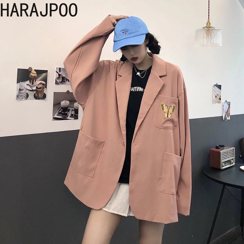 Женские куртки в корейском уличном стиле HARAJPOO, Модные свободные повседневные куртки в стиле Харадзюку с вышивкой-бабочкой, весна 2021
Женские куртки в корейском уличном стиле HARAJPOO, Модные свободные повседневные куртки в стиле Харадзюку с вышивкой-бабочкой, весна 2021