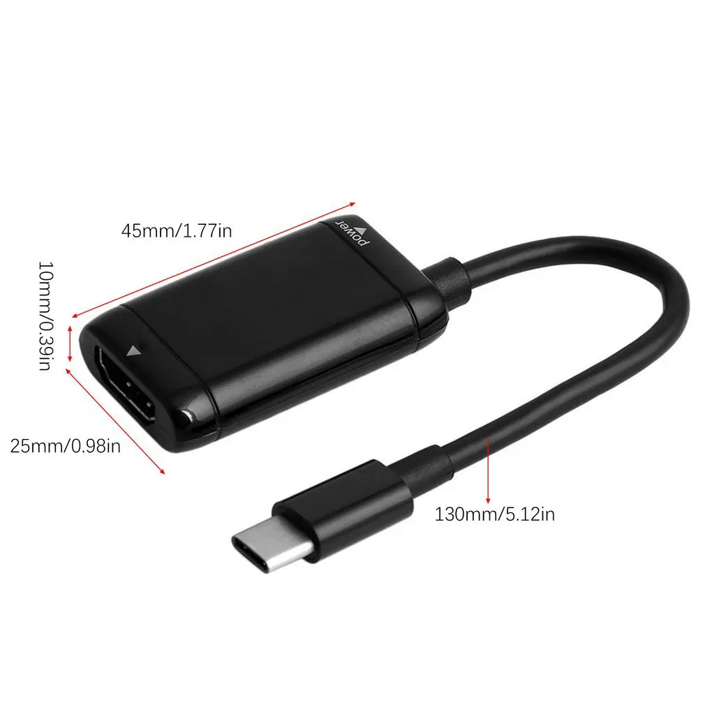 USB-C Type C to HDMI Adapter USB 3.1 Cable For MHL Android Phone Tablet Black Video Extension Cable
USB-C Type C to HDMI Adapter USB 3.1 Cable For MHL Android Phone Tablet Black Video Extension Cable