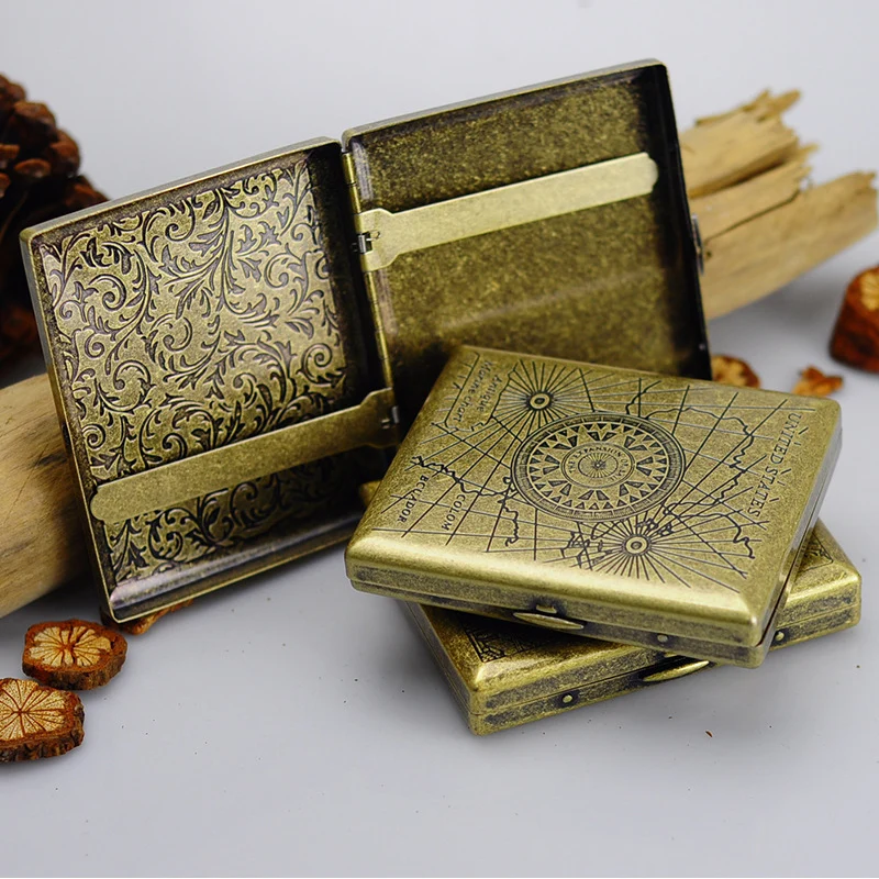 Vintage Metal Cigarette Case Box Portable 20 Cigarettes Case Holder Retro Smoke Tool Pocket Smoking Accessories with Gift Box
Vintage Metal Cigarette Case Box Portable 20 Cigarettes Case Holder Retro Smoke Tool Pocket Smoking Accessories with Gift Box