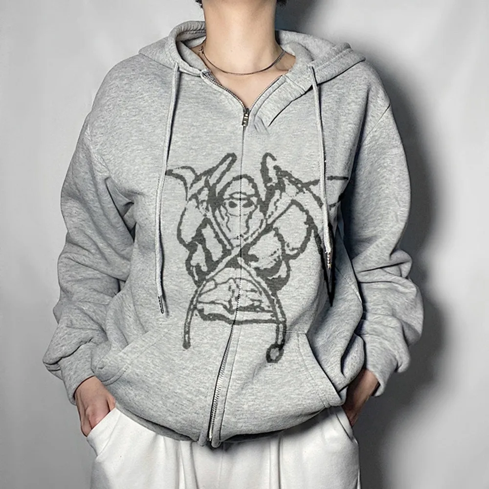 Y2K Aesthetic Skeleton Zip Up Hoodie 90s Vintage Graphic Printed Zipper Closure Top E-girl Sweatshirts Spring Autumn
Y2K Aesthetic Skeleton Zip Up Hoodie 90s Vintage Graphic Printed Zipper Closure Top E-girl Sweatshirts Spring Autumn