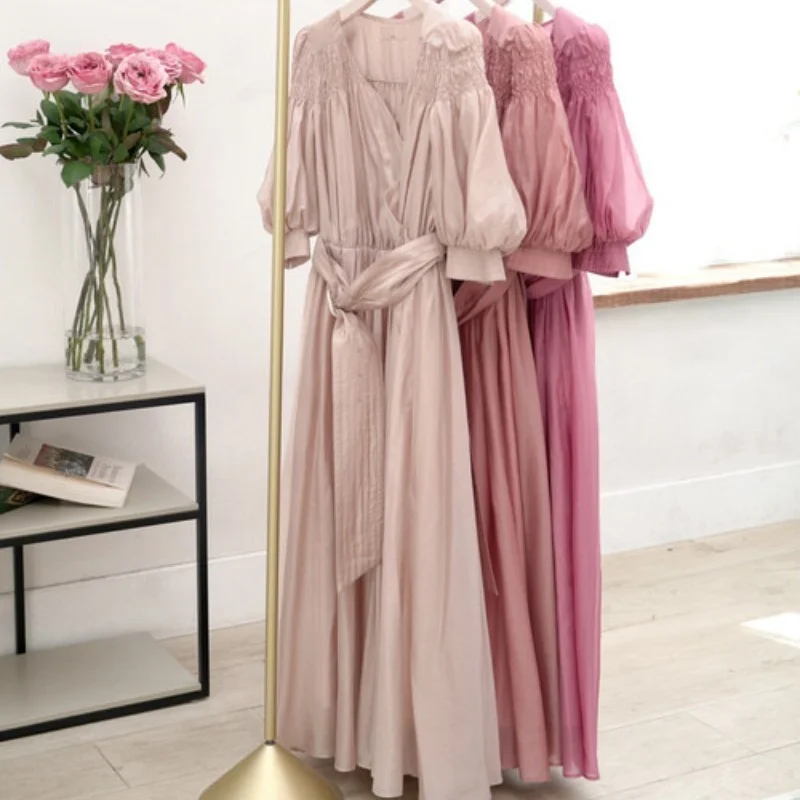 Temperament V-neck Lace Up Slim Waist Women Dress Sweet Puff Sleeve Dresses Women Summer Elegant Party Club Vestido De Mujer
Temperament V-neck Lace Up Slim Waist Women Dress Sweet Puff Sleeve Dresses Women Summer Elegant Party Club Vestido De Mujer