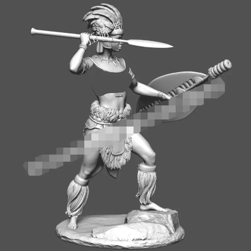 

1/24 Resin Character Model Zulu Female Warrior Figure R400