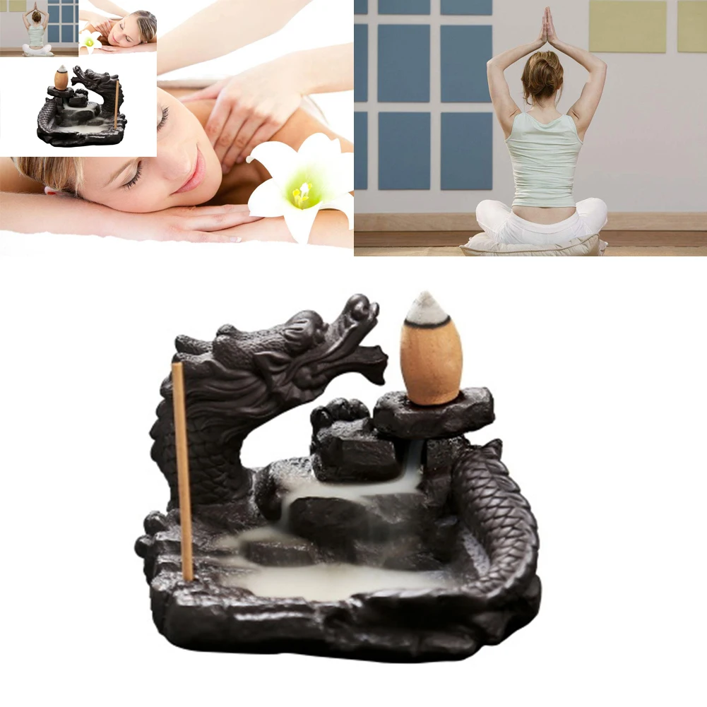 Backflow Incense Burner Holder Waterfall Ceramic Dragon Censer Furnace Stick Stand 80Pcs Incense Cones Lavender Home Special
Backflow Incense Burner Holder Waterfall Ceramic Dragon Censer Furnace Stick Stand 80Pcs Incense Cones Lavender Home Special