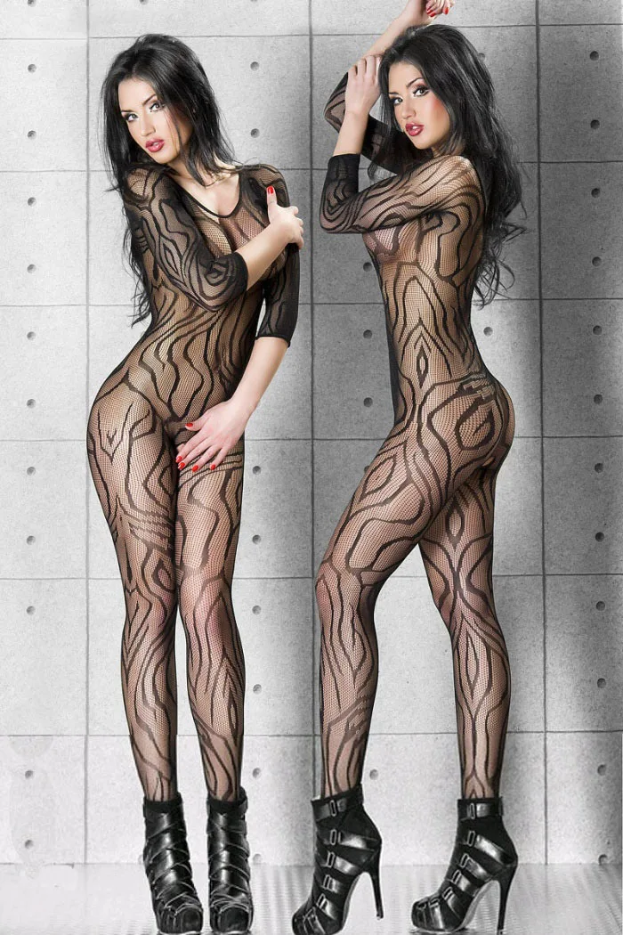 Boutique Sexy Striped One-piece Italian Open Crotch Tight-fitting Long-sleeved Sexy Net Clothing Perspective Pole Dance
Boutique Sexy Striped One-piece Italian Open Crotch Tight-fitting Long-sleeved Sexy Net Clothing Perspective Pole Dance