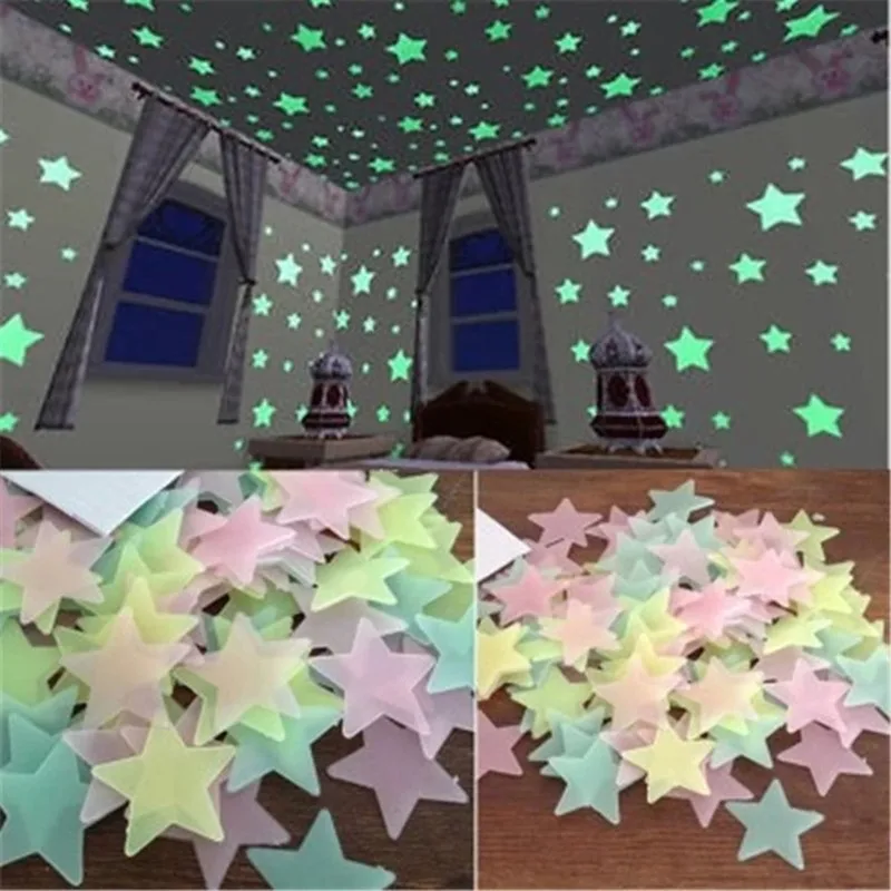 100pcs 3D Stars Glow In The Dark Wall Stickers Luminous Fluorescent Wall Stickers For Kids Baby Room Bedroom Ceiling Home Decor
100pcs 3D Stars Glow In The Dark Wall Stickers Luminous Fluorescent Wall Stickers For Kids Baby Room Bedroom Ceiling Home Decor