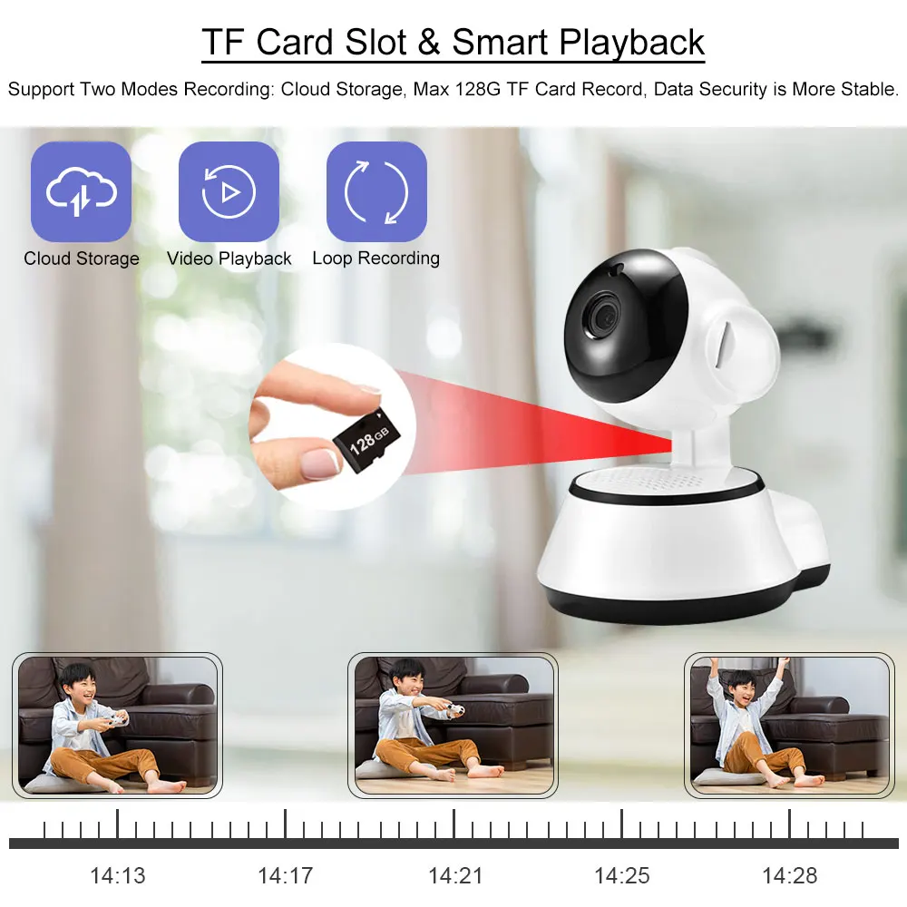 1080P HD Indoor Wireless Mini Baby Monitor 2MP Wifi PTZ IP Camera CCTV Video Surveillance Camera With Two Way Audio Remote Acces
1080P HD Indoor Wireless Mini Baby Monitor 2MP Wifi PTZ IP Camera CCTV Video Surveillance Camera With Two Way Audio Remote Acces