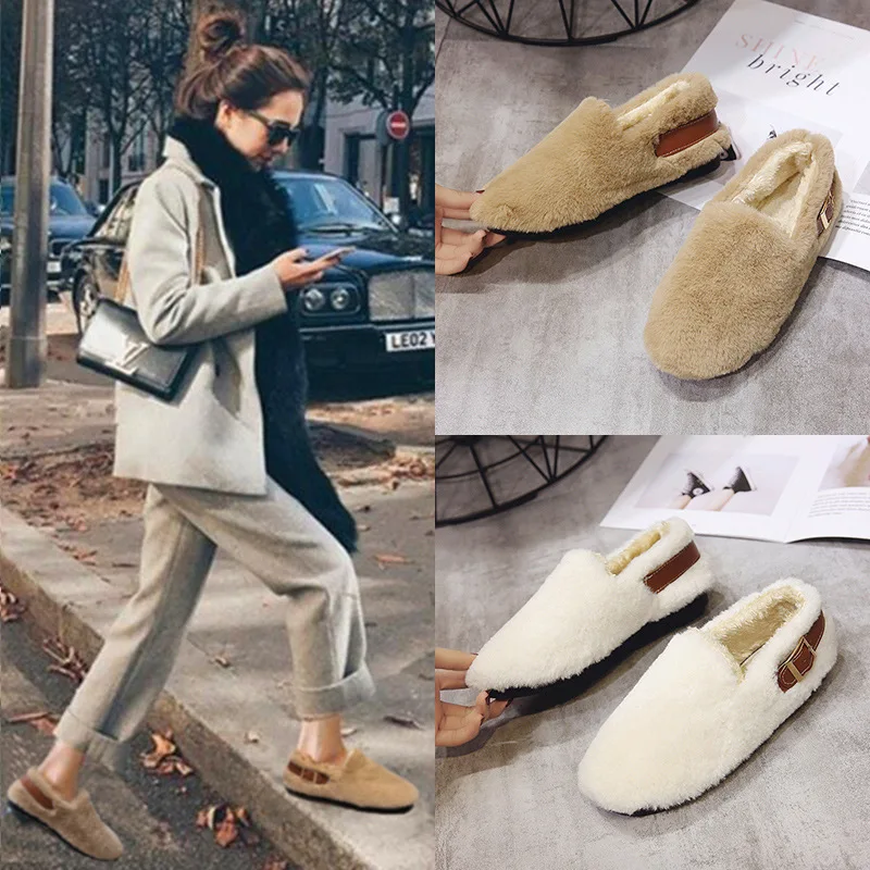 Women Faux Fur Short Plush Flat Shoes Female Vulcanized Comfy Fashion Casual Mature Shoes Retro Light Soft Zapatos Mujer 2021
Women Faux Fur Short Plush Flat Shoes Female Vulcanized Comfy Fashion Casual Mature Shoes Retro Light Soft Zapatos Mujer 2021